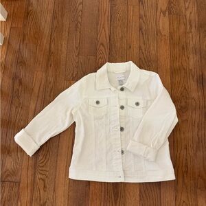 The Children's Place White Denim Jacket, Size 12/Large, Like New